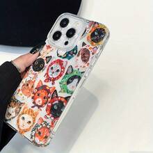 Funda transparente para teléfono con diseño de gato colorido, ofrece protección completa y es una elección elegante para for  11,12,13,14,15,16,MINI,PLUS,PRO,PROMAX,16E,X,XS,XR,XSMAX - transparente - Ver 10