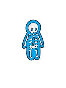 1/5件装骷髅臂章，心形骷髅徽章，服装背包配饰，暗黑哥特式骷髅合金翻领别针 - 彩色 - 查看 13