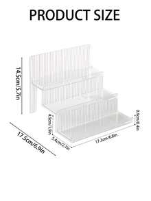 1pc 3-Tier Transparent Acrylic Storage Rack, Multi-Function Kitchen Tea Bag & Spice Organizer, Detachable Makeup & Miscellaneous Display Shelf, Wall-Mounted Or Countertop Bathroom Vanity Cabinet - Transparent - View 4