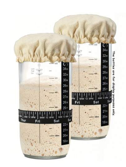 3pcs Elastic Linen Covers - Reusable And Washable Fermentation Jar Lids, Suitable For Sourdough, Kombucha, Kefir - Kitchen Storage, With Elastic Band, Fit Most Jars, Good Sealing.