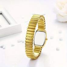 Women's Vintage Business Casual Quartz Watch - Elegant Barrel-Shaped Dial, Elastic Band, Minimalist Fashion Wristwatch For Daily Office & Daily Wear - Vàng - Xem 6