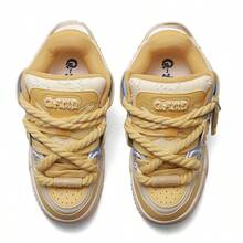 Q-AND Women's Platform Sneakers, Cheese Yellow, Soft And Cushioned Sports Shoes, Breathable Mesh Upper, Versatile Retro Dad Shoes, Waterproof And Slip-Resistant, Wear-Resistant And Height-Boosting Street Style Sports Shoes, An Essential Everyday Fashion Item - 起司黃 - 查看 8
