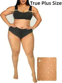 Women's Fashion Crystal Rhinestone Fishnet Leggings, Women's Sexy High Elasticity Mesh Skinny Pants, Suitable For Daily Wear, Casual, Outdoor, Commuting, Dance Party And Sexy Occasions, Pantyhose, Tights - Beige - View 4