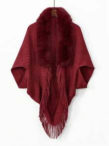 1 件女士秋冬新款针织披肩（多款可选） - 純色 - 查看 36