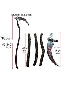 1件维京英雄角色扮演道具，十字军骑士唐吉诃德长矛道具，死神镰刀道具，可拆卸空心道具，适用于舞台表演、角色扮演、电影拍摄，实现英雄梦想场景 - 彩色 - 查看 7