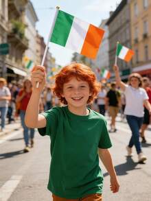 50/30/20/10/5 Pcs St. Patrick's Day Flags, Irish National Flags, Irish Hand Held Round Top Flags, Party Decorations, Suitable For Parades, World Cup, Festivals, International Holidays - Multicolor - View 11