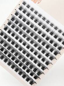 120 Clusters 10 Rows C Curl Segment Lashes Playful Thick False Eyelashes DIY Eyelashes Extensions In Stock - Black - View 2