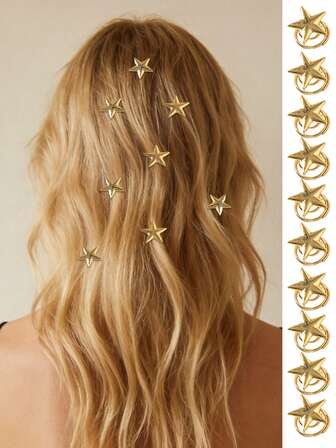 10pcs Minimalist Star Hair Clips, Simple Spiral Hair Clips Hair Accessories, Claw Clips, Hair Slide, Hair Barrettes