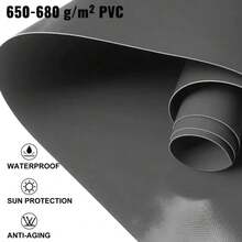 Cubierta redonda para piscina enterrada de PVC de carbón de 4 m: protección sólida para el invierno para una piscina mejorada - Negro - Ver 4