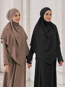 1pc Women's Instant Hijab With Tie, Breathable, Pleated, Convenient Daily Wear, Non-Slip Muslim Headscarf,Travel Essential,Holiday - Multicolor - View 1