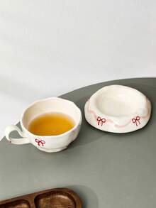 1set Cute Butterfly Ceramic Coffee Cup & Saucer Set, Hand-Painted Underglaze Butterfly Mug, Household Water Cup, Office Breakfast Milk Cup, Afternoon Tea Coffee Cup, Latte Art Cup, Juice Beverage Cup, Dessert Cake Plate, Couple Water Cup, Holiday Gift Cup - Multicolor - View 8