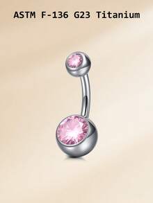 CIZME Mixed Color Titanium Navel Rings, 14G Internal Threaded Belly Rings, Short Style Navel Piercing Rings, Round Cubic Zirconia Navel Rings, Unisex, Size 6mm, 8mm, 10mm - Silver - View 21
