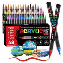 12-240 Colors Acrylic Marker Pens Set, Soft Tip Liquid Ink Markers, Watercolor Brush Pens For Art Painting, Calligraphy, DIY Crafts, Suitable For Students And Office Use - (Upgraded) Acrylic Markers - View 3