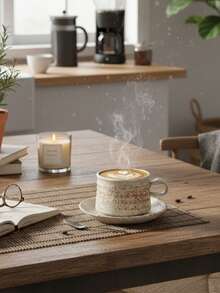 1pc / 2pcs Handmade Ceramic Coffee Cup And Saucer Set (2PCS) - Artisan Pottery Mugs For Tea/Latte (Assorted Glazes) Assorted Unique Glaze Finishes Dishwasher-Friendly Versatile For Coffee/Tea/Latte Scandinavian Afternoon Tea & Breakfast Cups – Back-To-School Season - 彩色 - 查看 4