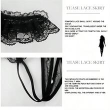 - 4 bragas para mujer, con lazo floral, para ropa interior, espalda en, cintura baja, forma de V, transpirable, paquete de 4, talla - M-G Corto + negro - - Ver 4