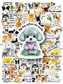 50Pcs Dog Stickers, Humorous Stickers Fun Stickers Reading Stickers Sarcastic Stickers Motivational Stickers Vinyl Waterproof For Laptop Phone Car Skateboard Water Bottles Scrapbooking Computer Journaling,School Supplies,Back To School - Multicolor - View 1