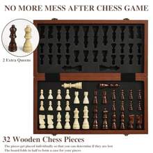 Juego de ajedrez magnetico para niños adultos tablero de ajedrez de piel de 15.4 pulgadas con pieza de ajedrez hecha a mano incluye 2 reinas adicionales y ranura de almacenamiento juego deConveniente y duradero,Los favoritos de los niños - Multicolor - Ver 4