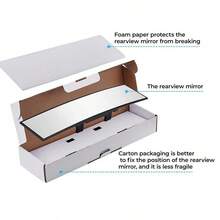 Universal 11.81 Inch Panoramic Convex Real View Mirror For Car SUV Trucks Reversible Passengers High-Quality Glass Anti-Fall Design Easy Install Rearview Mirror - A - Xem 7