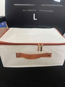 1/2 Packs Storage Bins With Zipper Lid Fabric Lidded Storage Baskets Boxes Foldable Washable Closet Shelf Clothes Organizer Container With Handles (Beige) - Beige - View 15