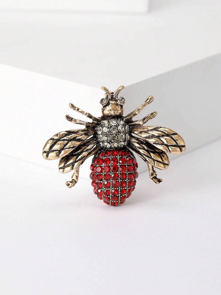 Vintage Enamel Rhinestone Bee Brooches - Fashion Insect Pins For Women Unisex Banquet Clothing Accessories/ Friends Party Badges Gifts - Bee - View 18