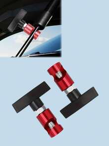 2pcs Aluminum Alloy T-Handle Clamp, Anti-Slip Anti-Pinch Safety Stopper, Suitable For Engine Hood, Trunk, Car Window Regulator, Roof Rack, Engine Hood Fixator, Fixator, Anti-Slip Fixing Tool