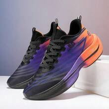 Women's White And Purple Geometric Grip Control Road Running Shoes - Lightweight All-Weather Sports Shoes With Cushioned EVA Insoles And Non Slip Rubber Soles, Suitable For Fitness Centers, Jogging, Walking, Breathable Ultra-Fine Fiber Uppers - Fashionable Women's Sports Shoes - 黑紫 - 查看 7