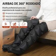 Botas de masaje de piernas con presión de aire, masajeador de piernas, terapia de presión, botas de masaje de piernas con presión de aire - Negro - Ver 3