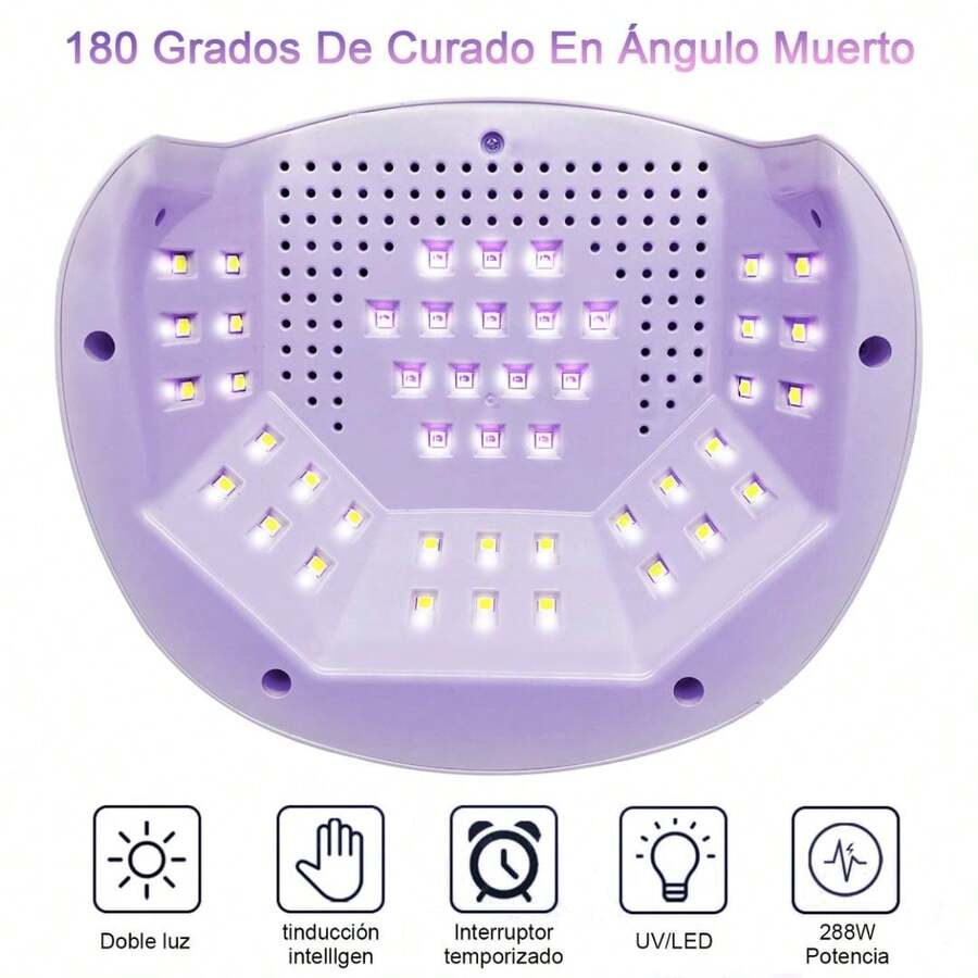 Lámpara/LED para Uñas 48W: Curado Rápido, 3 Modos de Tiempo, Protección Anti-, para Uso en Casa y Salones - Por defecto - Ver 1