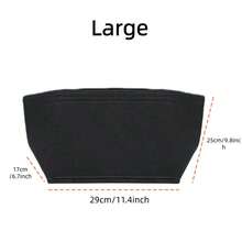 2025款托特包收纳内胆包，多口袋毛毡手提包收纳袋，带拉链、杯架，旅行必备 - 黑色 - 查看 11