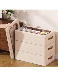 1PC High-Quality Shoe Box, Large-Capacity, Foldable And Stackable Transparent Shoe Box, Multi-Functional Portable Storage Box, Suitable For Storing Sneakers, Casual Shoes, And High Heels, Saving Space And Can Be Placed Under The Bed, In A Cabinet, Under The Sofa, Or In The Entryway.