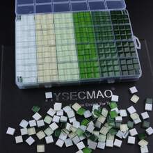 600PCS/Box Glass Mosaic Tiles - Premium Square Craft Decorative Pieces For Creative Art, Painting, Handmade Jewelry, And DIY Projects - Multicolor - View 8