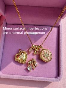 Collar con colgante de corazón rosa, estrella de circonita y abeja, joya conmemorativa, regalo de aniversario o cumpleaños (caja de joyería no incluida) - Multicolor - Ver 6