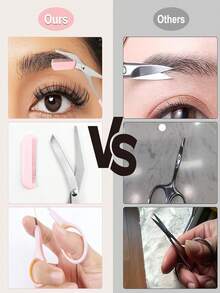 2件套/1件装理发器、眉剪套装，男女通用脱毛修剪器，防滑手柄眉剪和面部剃须刀，去角质工具，符合人体工程学设计，带保护盖的眉毛修剪器和剃须刀，可重复使用和清洗的眉刀，适合初学者修眉，面部毛发修剪器，眉毛修整