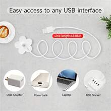 Compact Floral Portable Humidifier, Facial Steam Design. USB Powered. Compact & Portable, Tankless Design, Quiet Humidification. Auto Shut Off When No Water. Suitable For Home And Bedroom. Mini Humidifier For Living Room, Office, Car And Travel, Creative Humidifier And Personal Care Gadget. - trắng - Xem 7