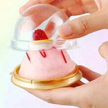 10/50/100/150个装，透明塑料迷你蛋糕盒带盖，圆形纸杯蛋糕托，塑料蛋黄泡芙盒，月饼圆顶盒，烘焙包装盒，厨房烘焙工具，小型企业用品 - 彩色 - 查看 7