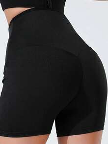 Women's High Waist Butt Lifting Sports Shorts, Slimming Leggings, Yoga Fitness Compression Tights For Perfect Body Shape Spring Fall - Silver - View 4