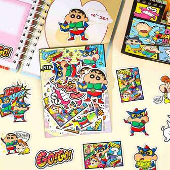 1 set/50 st populära japanska anime- och tecknade varor, populära japanska anime- och nya varor med estetiska klistermärken, bagage, gitarr, anteckningsbok, telefonskal, estetiska klistermärken, dekorativa klistermärken, små presenter, små presenter till vänner och familj, nyårspresent, alla hjärtans dag-present, påskpresent, stokastisk stil