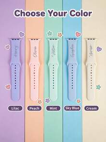 Dây đeo đồng hồ khắc tên theo yêu cầu, dây đeo silicon cá nhân hóa tương thích với đồng hồ 38/40/41/42/44/45/49mm, dây đeo đồng hồ tùy chỉnh, quà tặng dây đeo đồng hồ, dây đeo silicon thay thế, quà tặng kỷ niệm, quà tặng tốt nghiệp, quà tặng Ngày của Mẹ, dây đeo đeo hàng ngày, quà tặng dạ hội, quà tặng đám cưới, quà tặng Ngày Valentine, dây đeo cổ tay in laser theo yêu cầu. - Nhiều màu - Xem 3