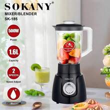 SOKANY185 Multi-Function Juicer, Fresh Juice Maker. Equipped With Grinding Cup, 2-In-1 Blending & Grinding Function. Two-Speed Adjustable Temperature Control, Powerful Motor, 1.6L Large Capacity. Suitable For Juicer/Cooking Machine/Food Supplement Machine/Ice Crusher/Coffee Bean Grinder.