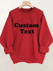 2026 Long Sleeve Tops Women Custom Ladies Personalized Text Hoodie - Soft Olive Green Round Neck Pullover Sweatshirt, Machine Washable Four Seasons Casual Long Sleeve With Custom Letter Design, Comfortable Casual Clothing And Custom Clothing Gifts, Cheap Wear Geometric Print Breathable Material, High Quality Sewing, Neutral Style Suitable For Street Style Enthusiasts Loose And Comfortable Winter Clothes For Women Plus Size Women Clothes - 白色 - 查看 9