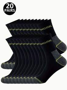 5/10/20 Pairs Men's Letter Socks, Work Letter Socks, Fitness Sports Socks, Running Socks, Walking, Daily Outfit, Casual Home Socks - Multicolor - View 36