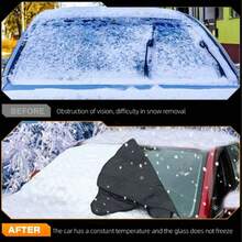1pc Car Windshield Cover, Anti-Frost Anti-UV, Sun Shade Snow Proof, With Reflective Stripe And Ear Plugs, Fit For Sedan Car Models