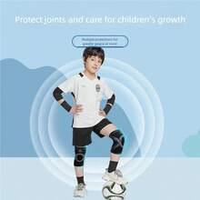 Unisex Kids Knee Pads Training Set, Breathable Basketball Children's Suit, Sports Joint Protection, Kneeling Practice, Dance Knee Pads, Anti-Fall, Unisex Football Knee Pads - Black - View 3