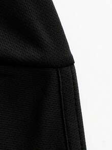 AHTELB Men's Summer Short Sleeve T-Shirt, Business Casual Lightweight Breathable Solid Color Silk Polo Collar Gym Wear - Black - View 4