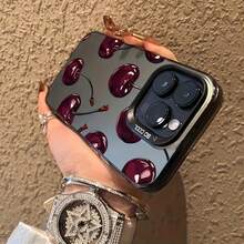 1 ốp lưng điện thoại họa tiết graffiti quả anh đào sáng tạo, viền mềm, mặt sau cứng IMD Laser, tương thích với dòng Apple 17 16 15 14 13 12 11 Plus Pro Max, ốp bảo vệ theo phong cách INS cá nhân hóa, thiết kế thẩm mỹ cao cấp, ốp lưng điện thoại tối giản bao phủ toàn diện. - màu đen - Xem 5