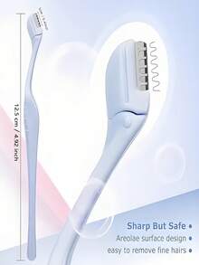 【专为女性设计的多功能面部修剪器】迷你便携式面部修剪器，0.1毫米不锈钢眉毛修剪器，唇毛去除神器（带保护盒），敏感肌肤必备美容工具