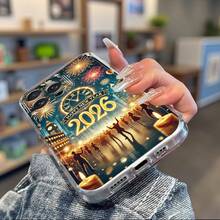 La funda para teléfono adopta un diseño creativo de dibujos animados, con un reloj de fuegos artificiales de Año Nuevo 2026, una funda protectora personalizada elegante y clásica, diseño a prueba de golpes y anticaídas, resistente a las manchas y duradera, adecuada para  17/17 Pro/17 Pro Max/17 Air/ 16/16 Pro/16 Pro Max/16 Plus/ 15/15 Pro Max/15 Pro/15 Plus/ 14/14 Pro/14 Plus/14 Pro Max/ 13/13 Pro/13 Pro Max/12/12 Pro/12 Pro Max/11/11 Pro/11 Pro Max/XR/X/XS/XS Max. Es el regalo de cumpleaños perfecto para novias, novios, esposos, esposas, amigos o para uno mismo, innovador y a la moda, adecuado tanto para hombres como para mujeres.Esta funda de TPU transparente está diseñada para brindar elegancia y protección completa. - Transparente 2502 - Ver 7