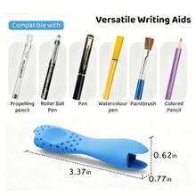 مساعد كتابة وُمصحِّح وضعية الجلوس ذو طرفين - قبضة مزودة بتغذية حسية، 6 ألوان زاهية (وردي، أخضر، أزرق، بنفسجي، أحمر، أصفر) / للبالغين والمبتدئين، يعزز التحكم بالقبضة ومهارات الكتابة/الرسم، متوافق مع الأقلام وأدوات الفن، تحسين الخط، قبضة مريحة، مادة لمسية ناعمة، تصميم مرن، أداة تعليمية - متعدد الألوان - مشاهدة 7