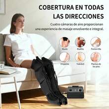 Botas de masaje de piernas con presión de aire, masajeador de piernas, terapia de presión, botas de masaje de piernas con presión de aire - Negro - Ver 6
