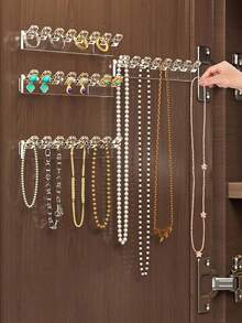 Giá trưng bày trang sức (1/3 chiếc), móc treo vòng cổ, bông tai, móc treo trang sức đa chức năng với 8 móc, phù hợp cho vòng cổ, vòng tay và bông tai, chất liệu nhựa bền, giá đựng trang trí nhà cửa, tiết kiệm không gian, có thể trưng bày nhẫn, bông tai và phụ kiện, giá đỡ trang sức dạng tháp, giá trưng bày trang sức, trang trí phòng. - Nhiều màu - Xem 2